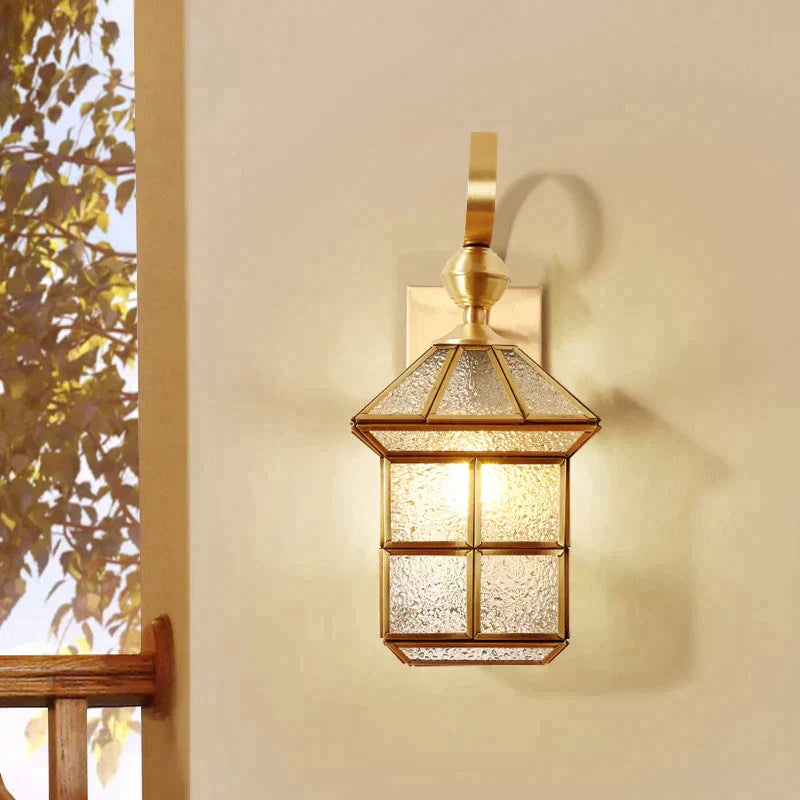 Estelle's Full Copper Outdoor Waterproof Wall Lamp - Elegant Stair and Balcony Lighting