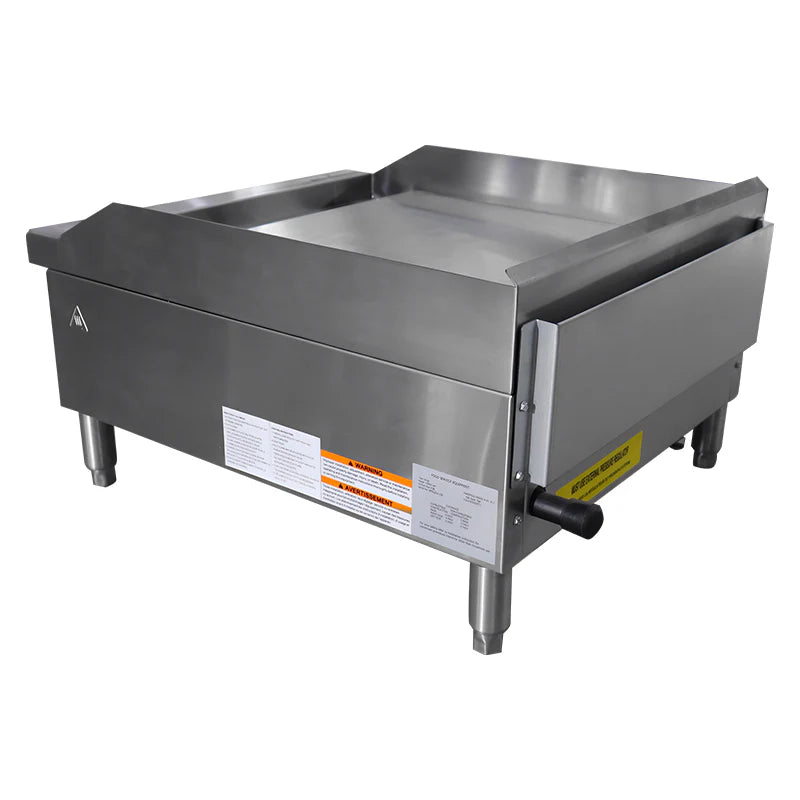 Black Diamond 24" Heavy Duty Thermostatic Gas Griddle, 2 Burners, in Stainless Steel