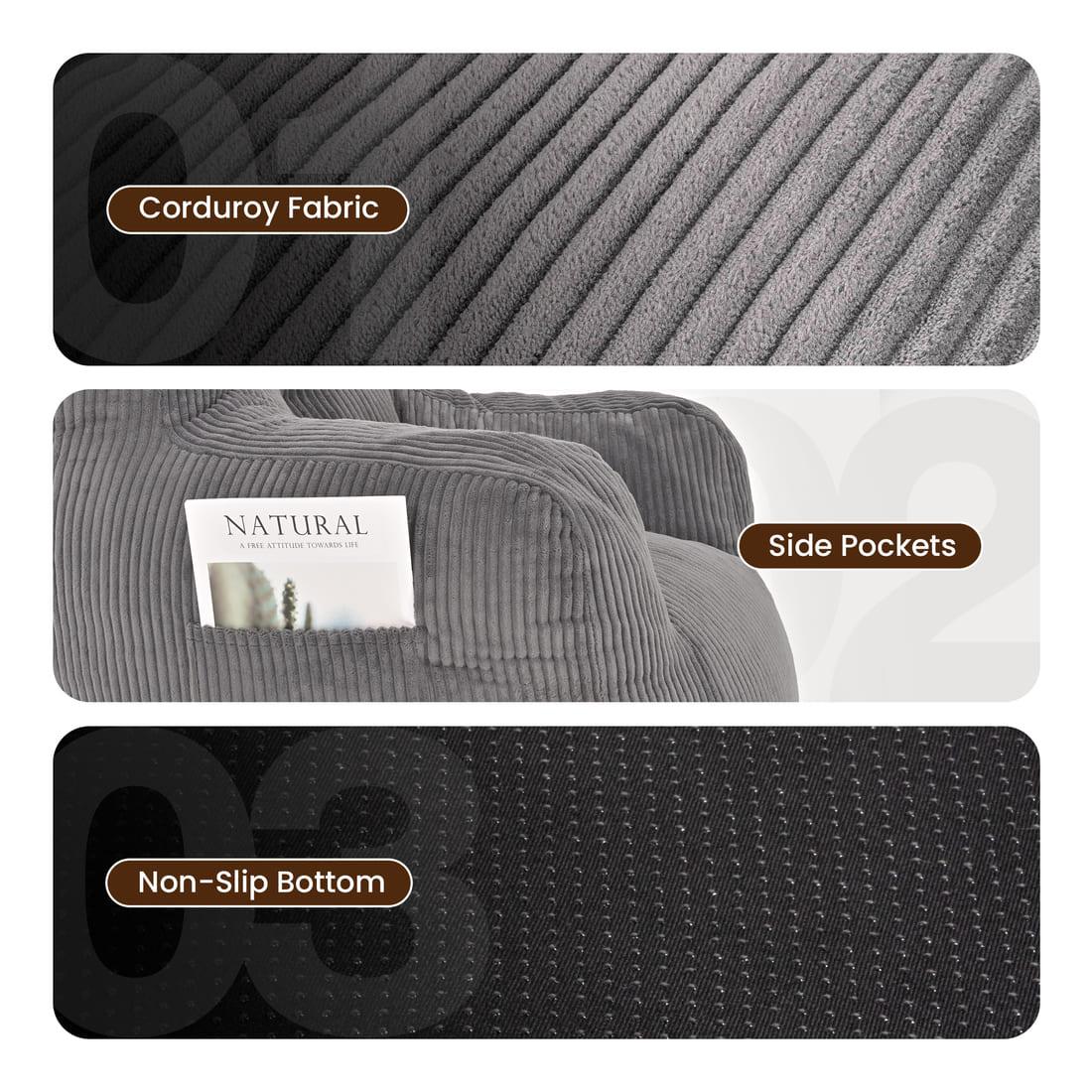 Pamapic Teens Bean Bag Chairs for Kids Gaming Playroom, Dorm & Reading Room