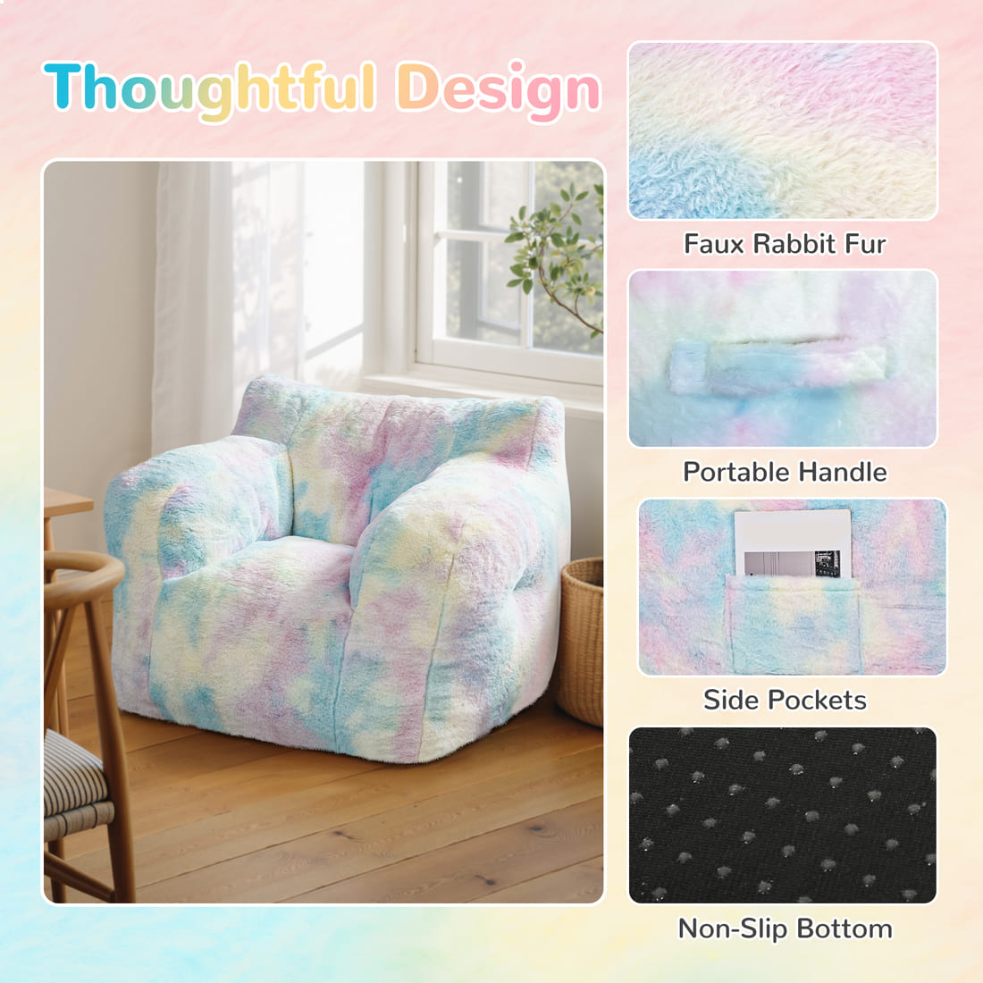 Pamapic Adult Bean Bag Chair for House Comfy