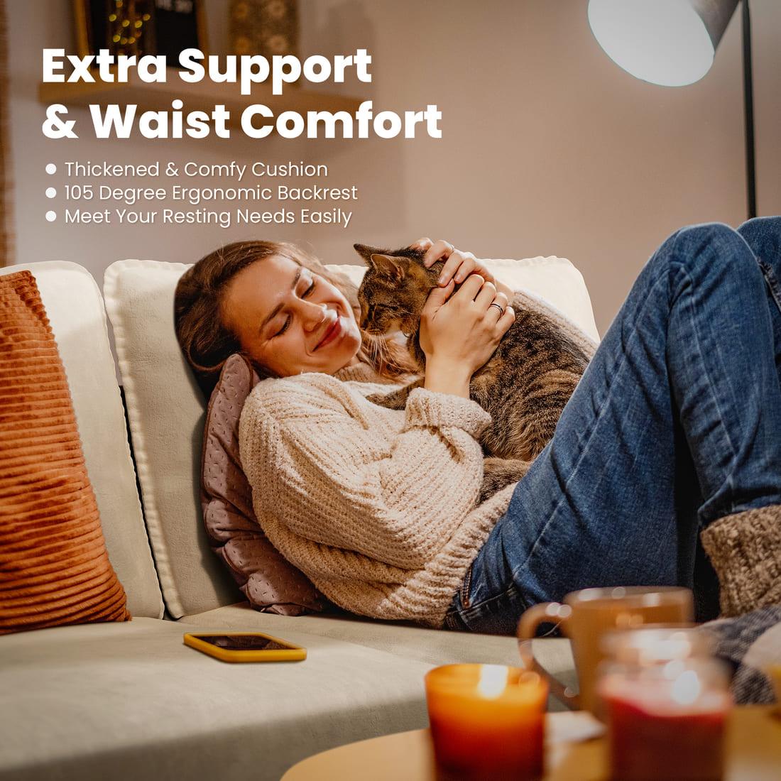 Pamapic 81" Modern Loveseat Sofa with Comfy Dutch Velvet Cushion, Cream