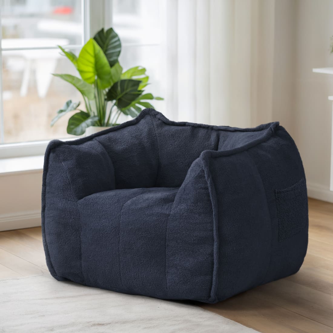 Pamapic Bean Bag Chair for Teens & Kids with Teddy Fleece Fabric