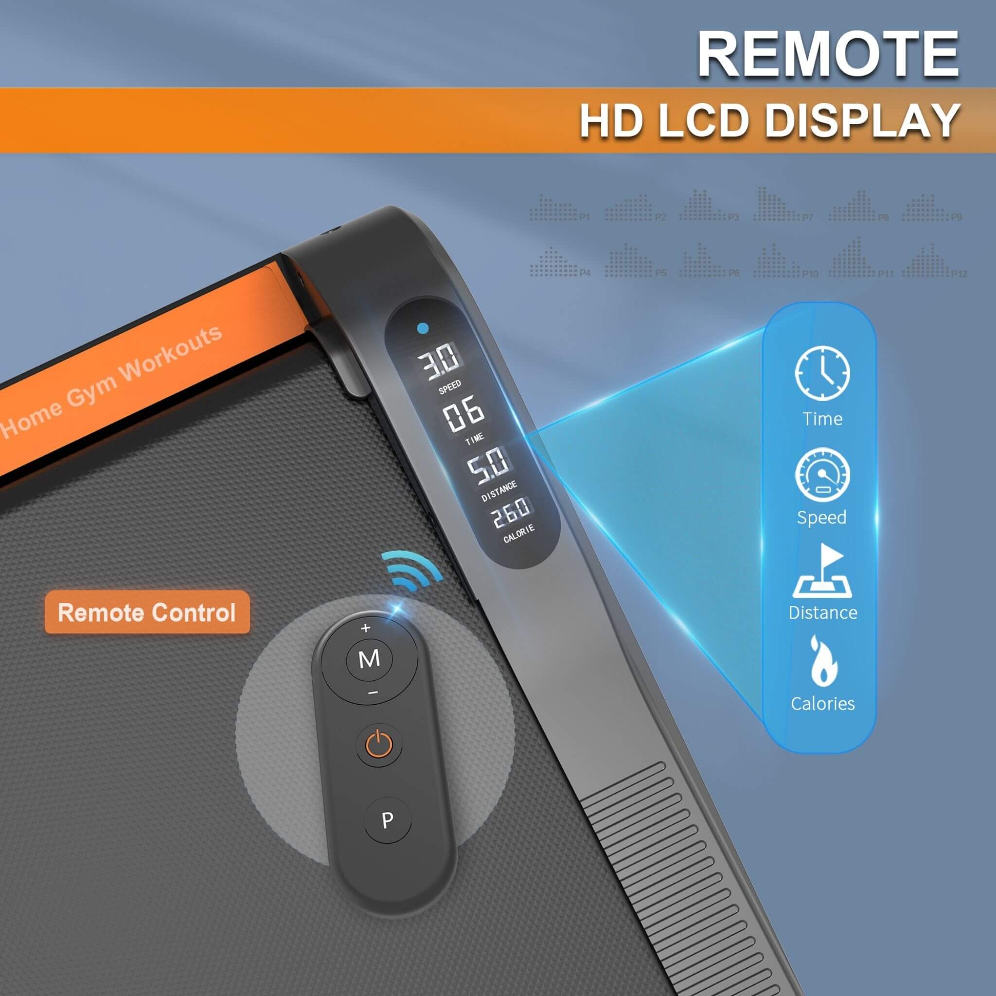 Rovix Portable Compact 2HP Under Desk Treadmill With Safety Key And Wheels for Home And Office Workouts (SAK72810)