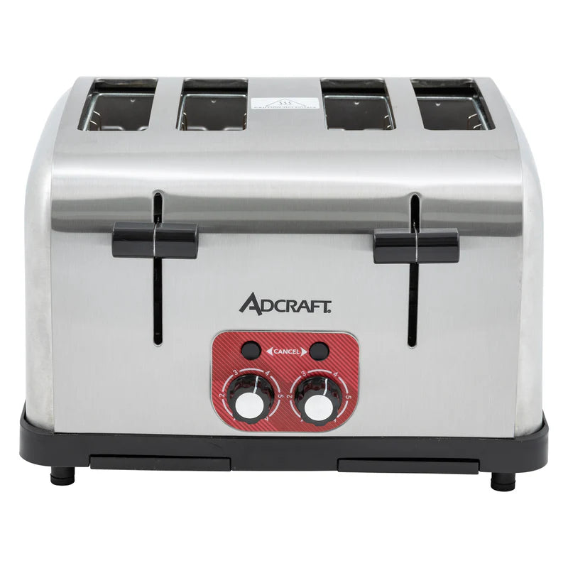 Adcraft Medium Duty 4-Slice Commercial Toaster, 120V, in Stainless Steel