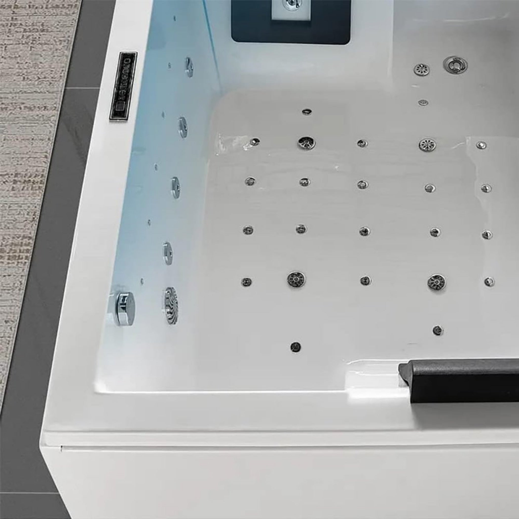 Alora 71-Inch Premium Modern Acrylic Soaking Bathtub With Bubble Jets And LED Lighting (SAK26415)