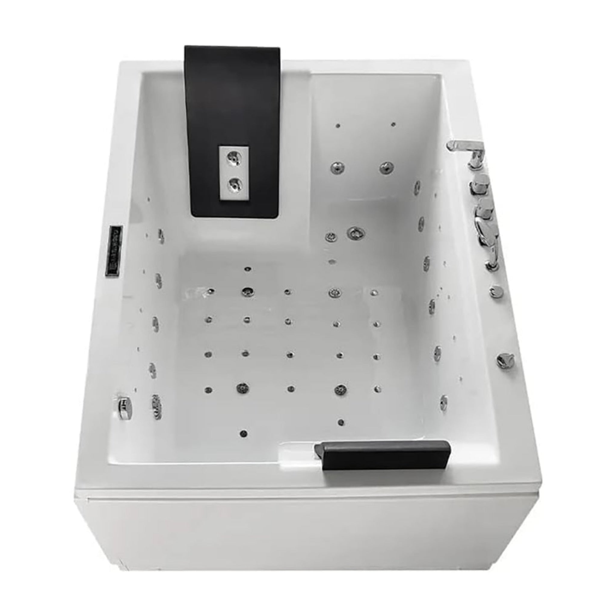 Alora 71-Inch Premium Modern Acrylic Soaking Bathtub With Bubble Jets And LED Lighting (SAK26415)