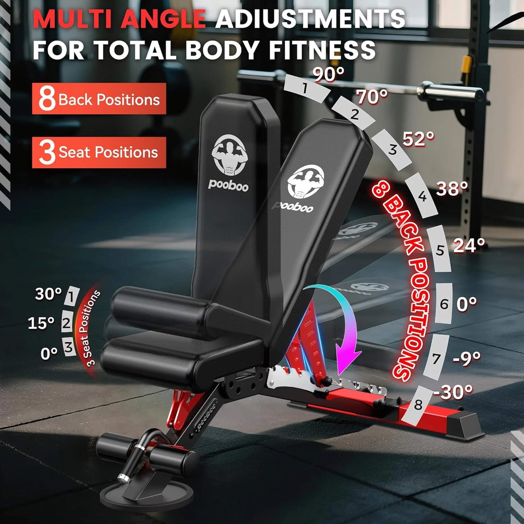 Rovix Premium All-In-One Squat Rack Power Cage With Smith Machine, 2000LBS (SAK59213)