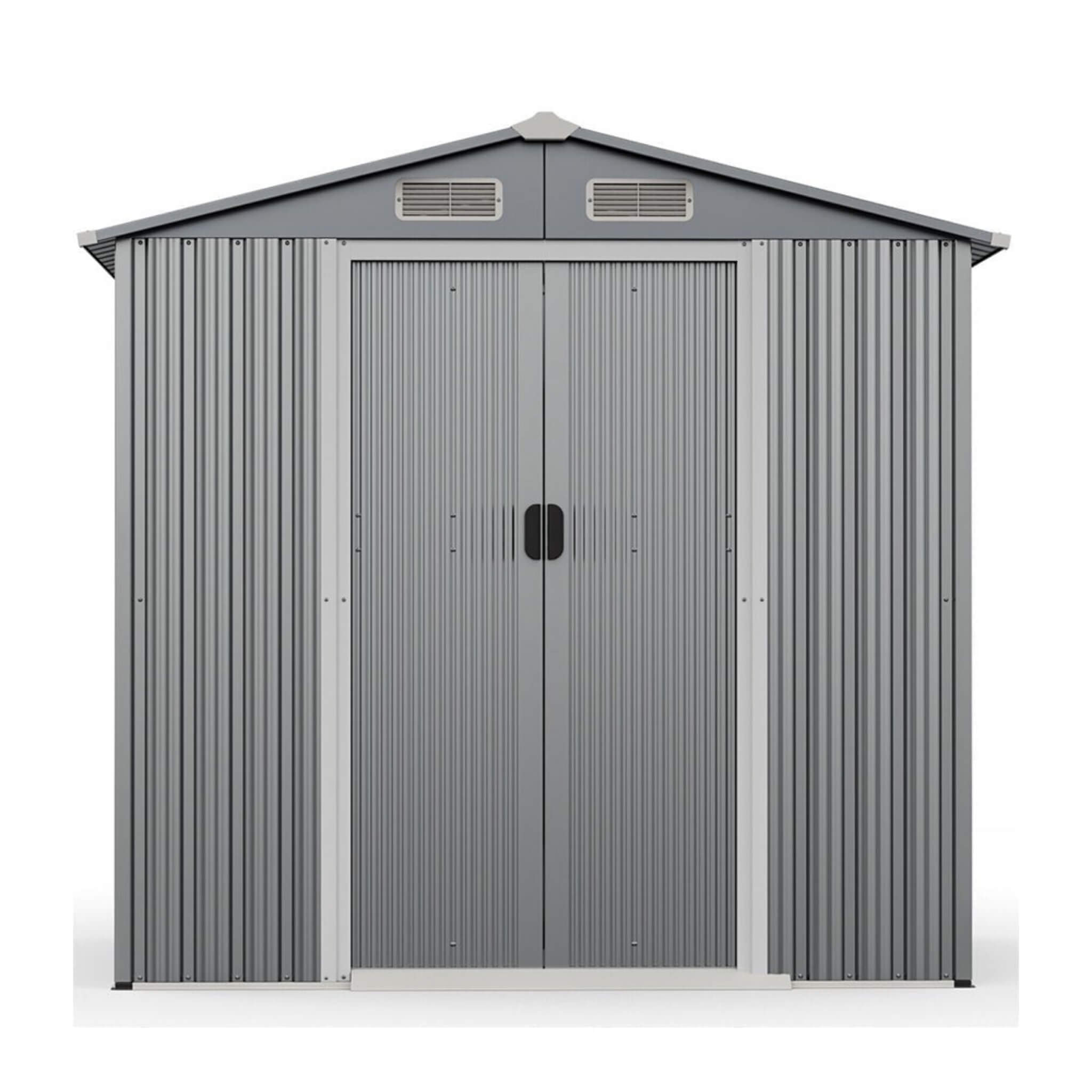 [04X06FT] Alora Premium Garden Galvanized Steel Storage Shed W/ Lockable Sliding Doors (SAK75842)