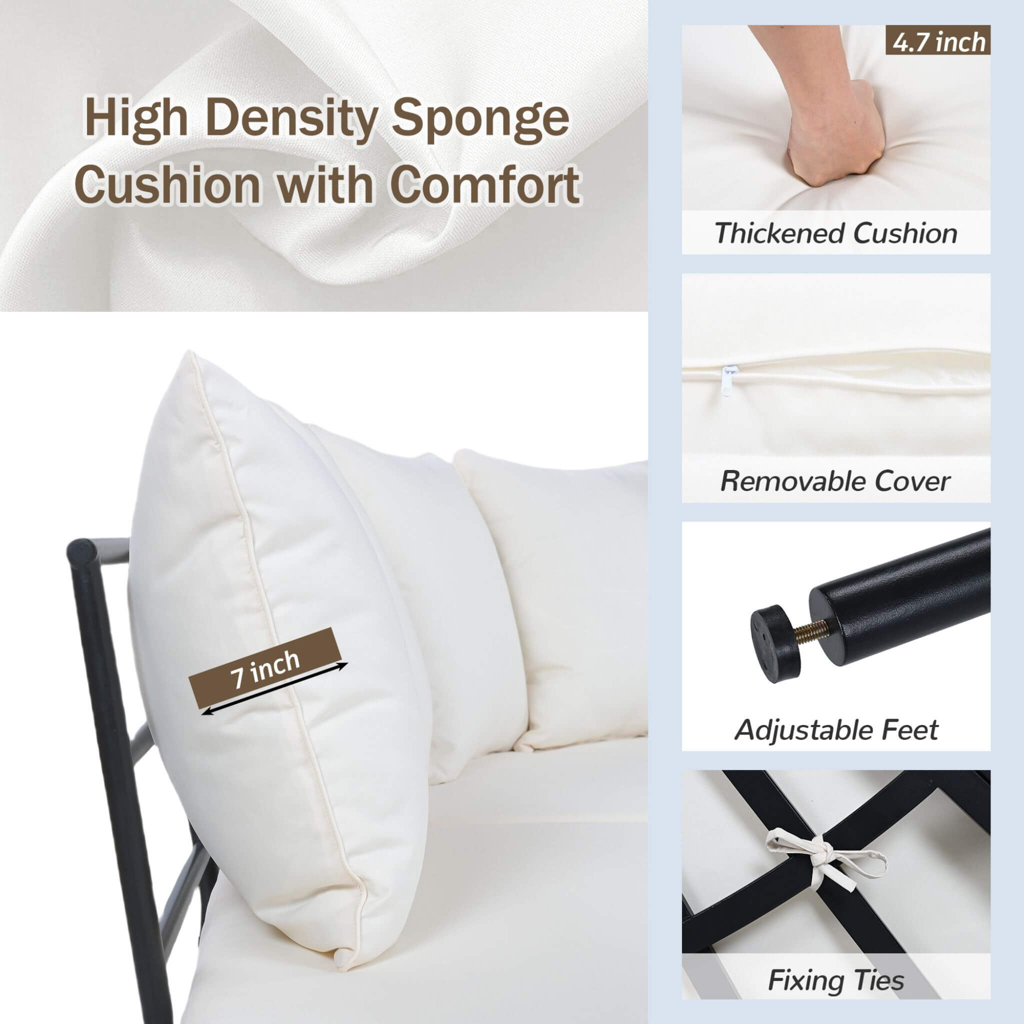 Alora Premium Half-Moon 6-Person Curved All-Weather Outdoor Furniture Sofa Patio Set With Coffee Table And Cushions (SAK76332)