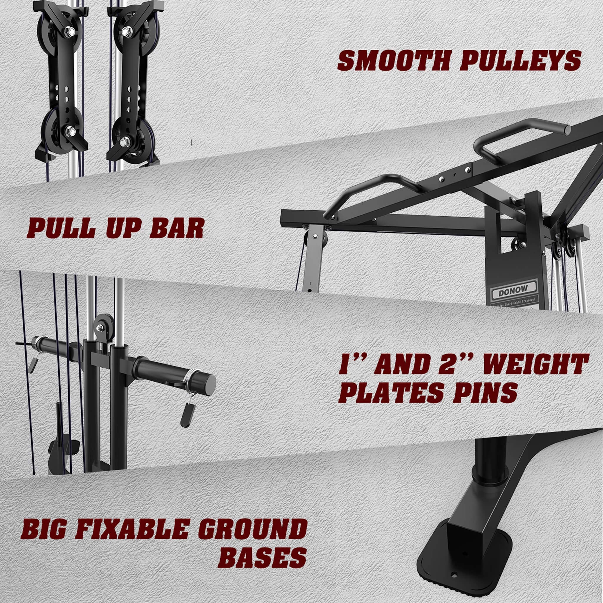 Rovix Premium Home Cable Crossover Full Body Workout Fly Machine, 350LBS (SAK06341)