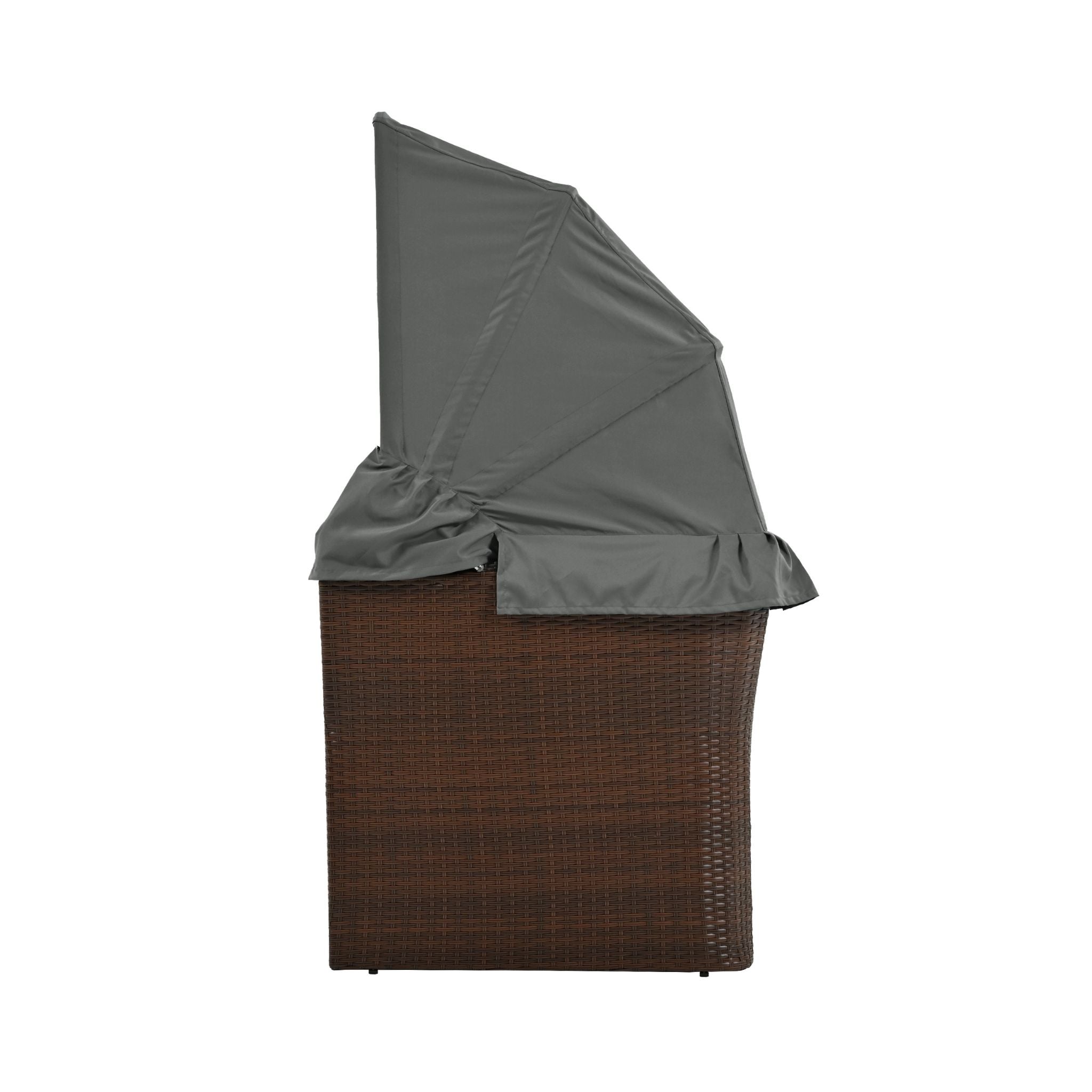 Alora Premium Outdoor 2-Seater Patio Daybed With Foldable Awning, Cushions, And Rattan Frame (SAK90233)