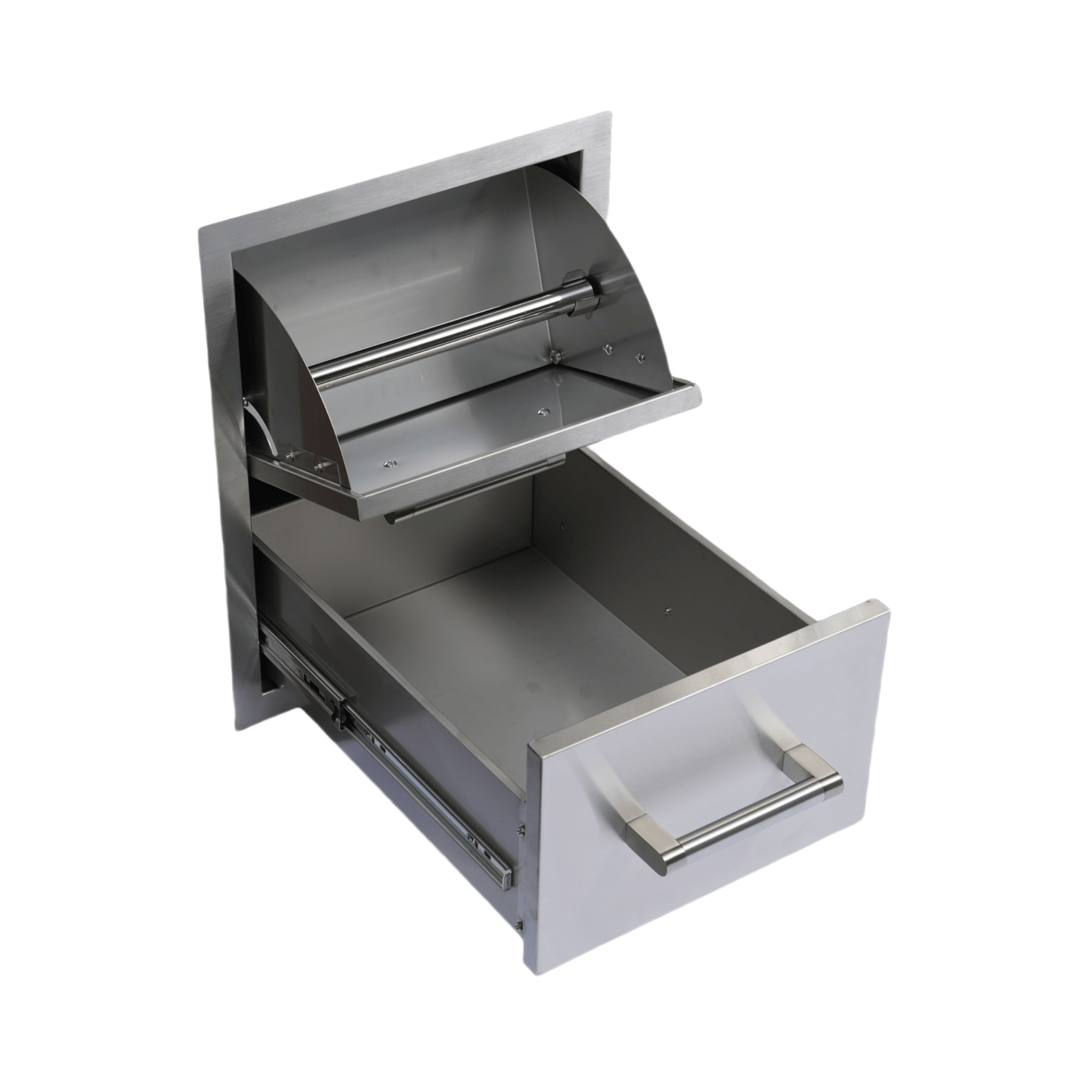 Premium Outdoor Kitchen With 32-Inch 60K BTU Built-In Stainless Steel LPG Gas Grill, Door And Drawer Combo And Stainless Steel Ice Box (SAK98661)