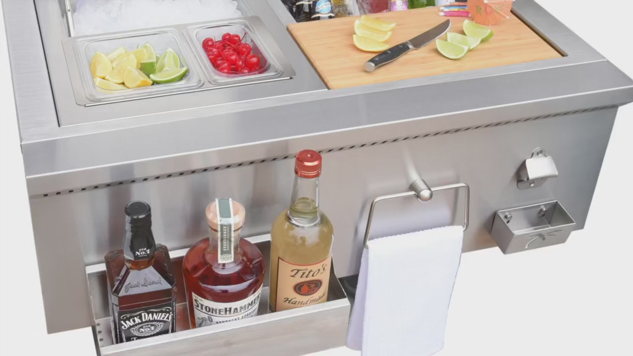 Load video: Built-In 30&quot; Bartender Cocktail Station