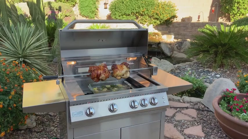 Load video: Professional 5 Burner 40 Inch Cart Model BBQ Grill