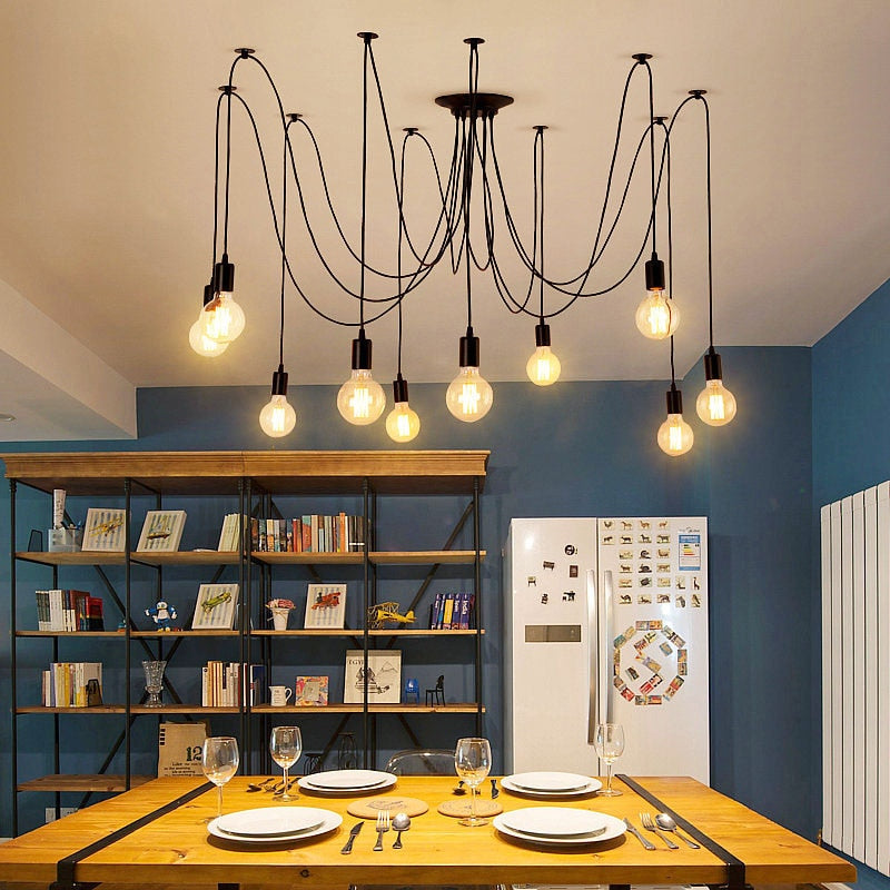 Emma's LED Spider Chandelier - DIY Art Ceiling Lamp with Adjustable Wires