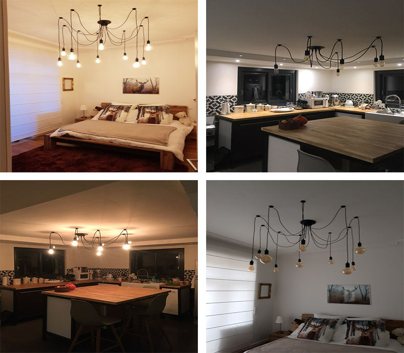 Emma's LED Spider Chandelier - DIY Art Ceiling Lamp with Adjustable Wires