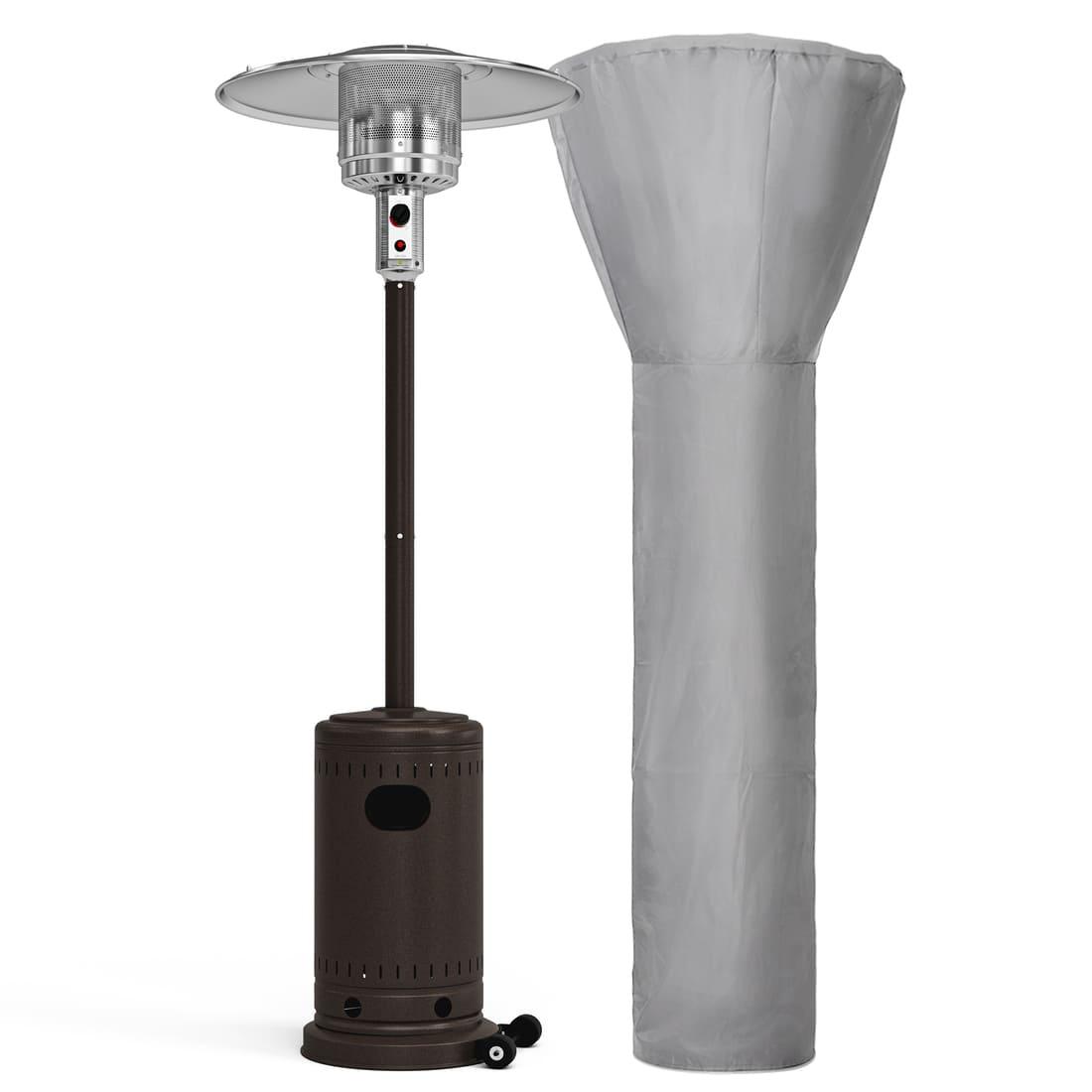 Pamapic 48000 BTU Propane Freestanding Patio Heater with Cover & Wheels for Outside Decks