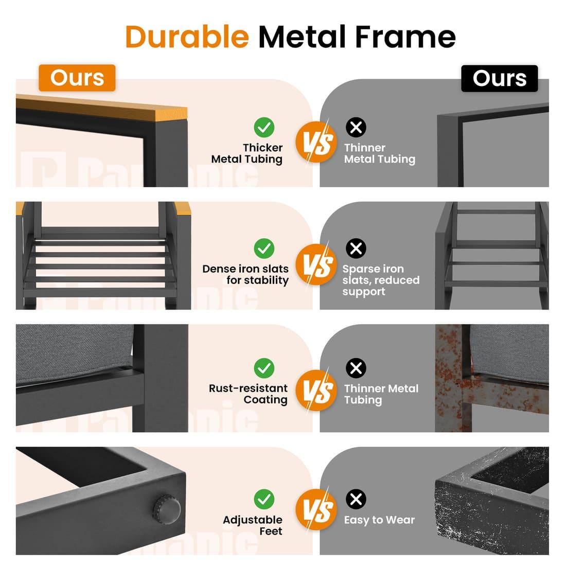 Pamapic  4 Pieces Modern Patio Conversation Sets with Cushion
