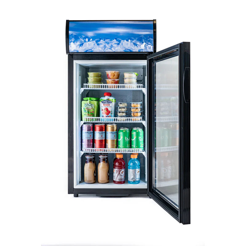 Black Diamond Countertop Display Refrigerator, Single Glass Door, 2.7 cu ft, in Black