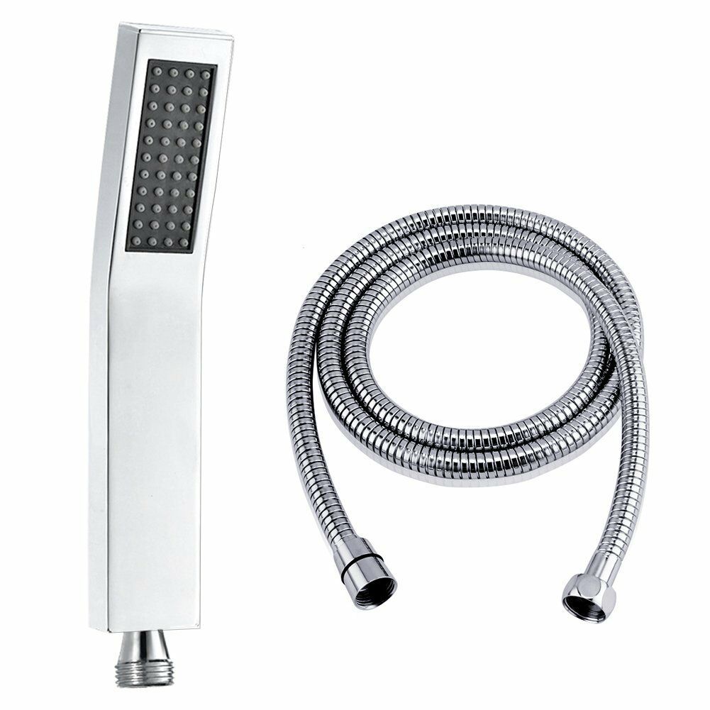 20'' or 24'' Ceiling-Mounted Chrome Rainfall Shower Faucet - Two-Way Functionality with Hand Shower & 3-Color LED System