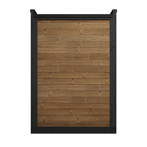 SaunaLife Garden Luxury-Series GL4 | 4-Person Outdoor Sauna Kit | 1.57" Thermo-Spruce | Bronze Tempered Glass | Black Modern Trim | Exterior Eave LED | Integrated Porch | Ergonomic Contoured Benches | Handcrafted Northern Europe