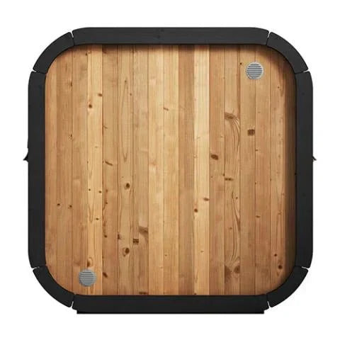SaunaLife Cube-Series Model CL4G | Compact Outdoor Cube Sauna Kit | Full Glass Front | Thermo-Spruce | 6'2" Headroom | Wi-Fi LED Light Bar Included | Contoured Thermo-Aspen Benches | Handcrafted Northern Europe