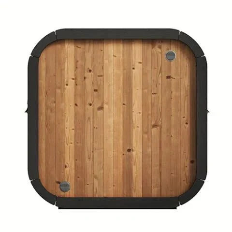 SaunaLife Cube-Series Model CL5G | 4-Person Outdoor Cube Sauna Kit | Full Glass Front | 6'2" Headroom | Thermo-Spruce | Wi-Fi LED Light Bar Included | Contoured Thermo-Aspen Benches | Handcrafted Northern Europe