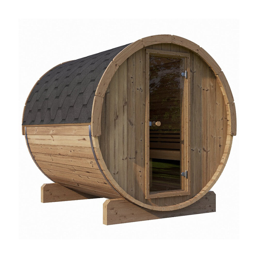 SaunaLife Model E8 Ergo Series 6-Person Outdoor Thermo-Spruce Sauna Barrel [SL-MODELE8] (SAK31809)