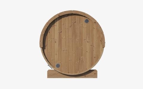 SaunaLife ERGO-Series Model E8G | 6-Person Outdoor Barrel Sauna | Full Glass Front | 81" Diameter | 6'5" Standing Height | Curved Thermo-Aspen Benches | Panoramic Bronze Glass | Dual Floor Drains | Thermo-Spruce | 1-Day Assembly