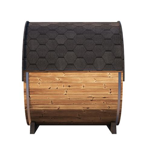 SaunaLife Elegance-Series Model EE8G | 6-Person Outdoor Sauna Barrel | 8mm Tempered Glass Front Wall | 7'7" Diameter | 6'7" Standing Height | Dual Wi-Fi LED Lights | Thermo-Spruce | Floor Kit Included
