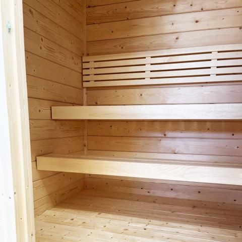 SaunaLife Garden Series Model G2 | 4-Person Outdoor Cabin Sauna Kit | 1.65" Nordic Spruce Walls | Knotless Aspen Benches | EPDM Roof | Wi-Fi Dimmable LED | Handcrafted Northern Europe