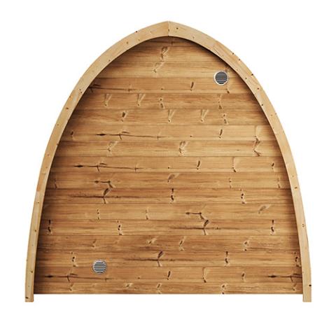 SaunaLife Garden-Series Model G3 | Outdoor Sauna Kit | Parabolic Arched Roof | Recessed Front Terrace with Benches | Bronze Tempered Glass Door | Lockable | Thermo-Spruce | Wi-Fi LED Light Included | Handcrafted Northern Europe
