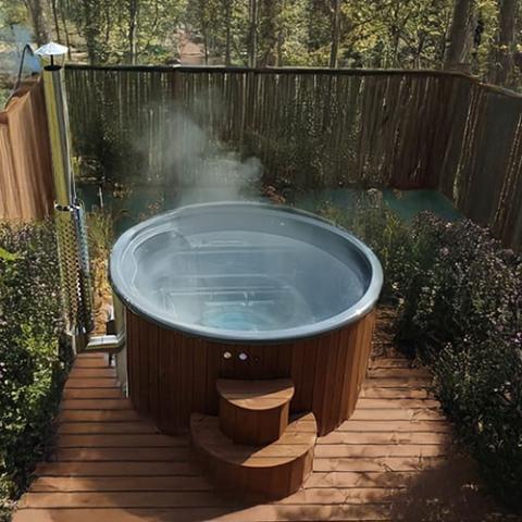 SaunaLife S4N thick dark grey contoured fiberglass interior lining 304 gallon capacity for up to 6 bathers
