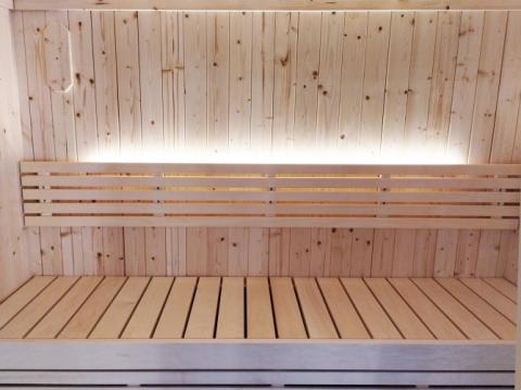 SaunaLife Xperience-Series Model X7 | 6-Person Indoor Home Sauna Kit | 1.5" Nordic Spruce Walls | Grade-A Knotless Aspen Dual-Tier Benches | Full Glass Front | IP67 Wi-Fi LED | Reversible Door | Lifetime Warranty