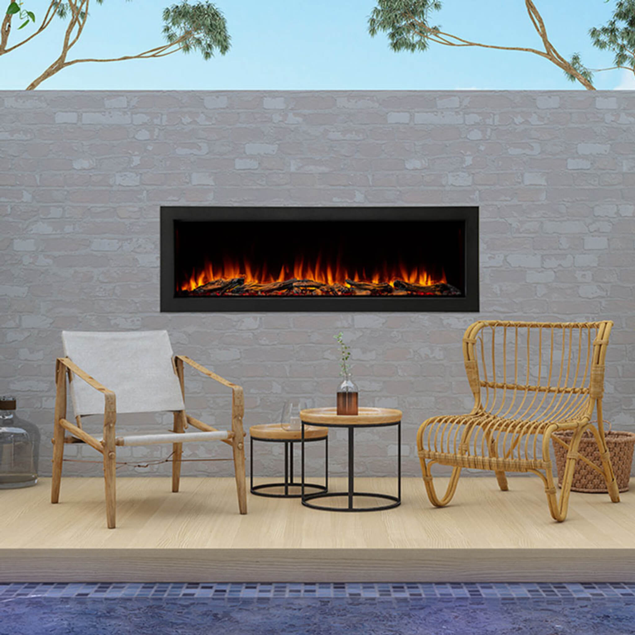 SimpliFire Forum Outdoor Electric Fireplace [SF-OD43/55] (SAK81631)