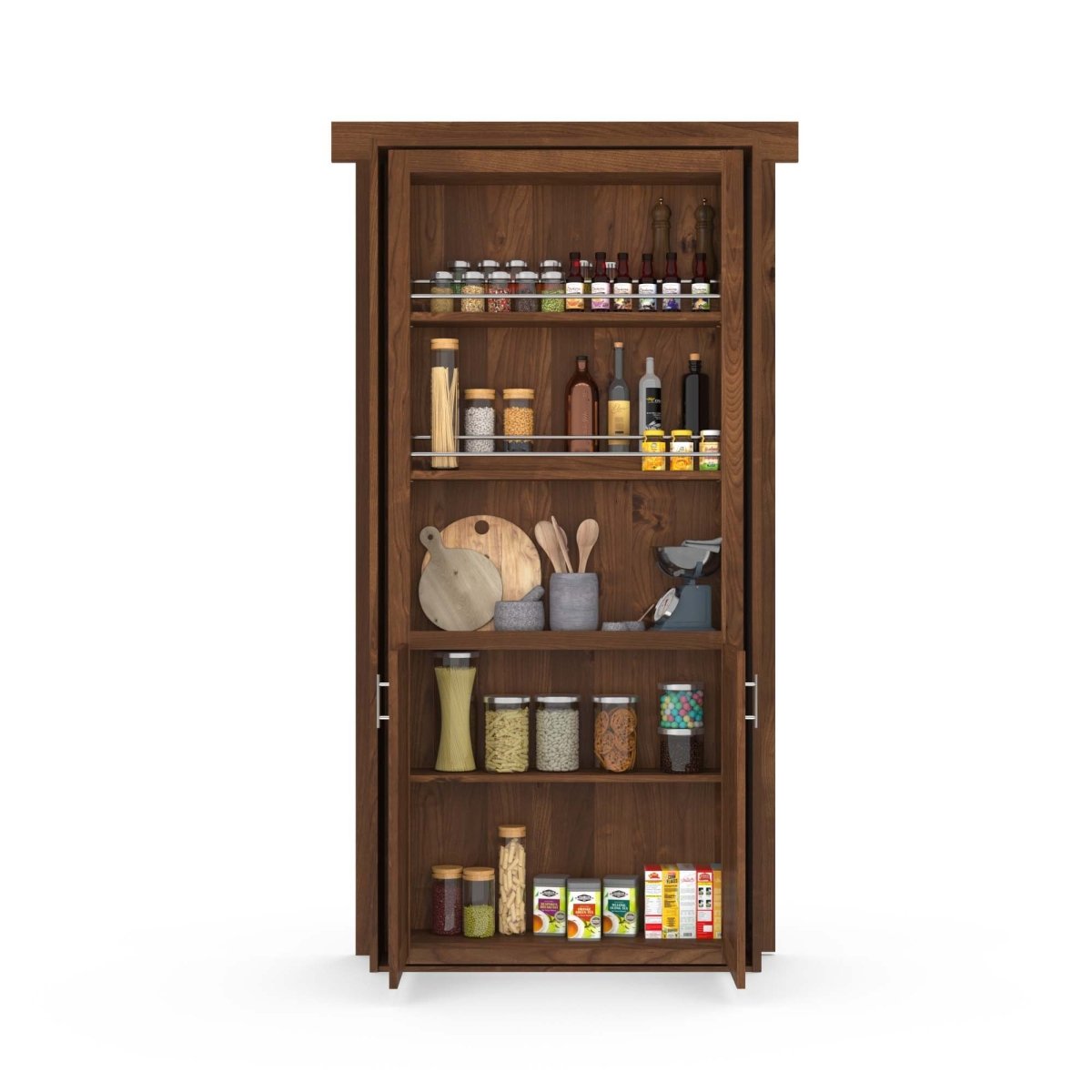 Hidden Flush Mount Knotty Alder Pantry Door