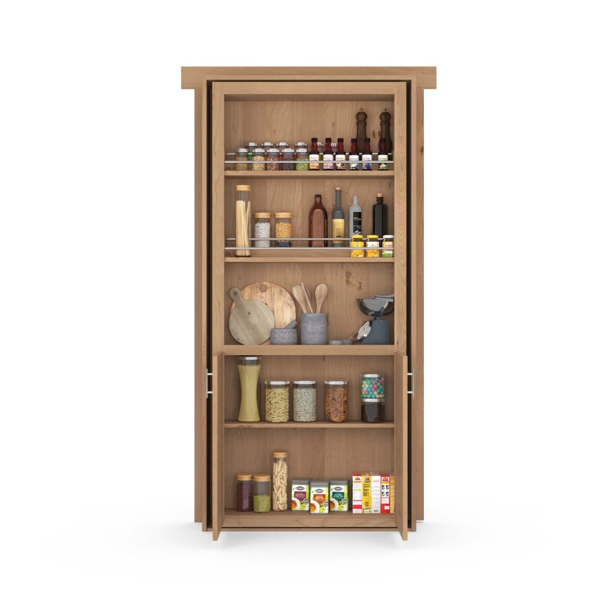 Hidden Flush Mount Knotty Alder Pantry Door