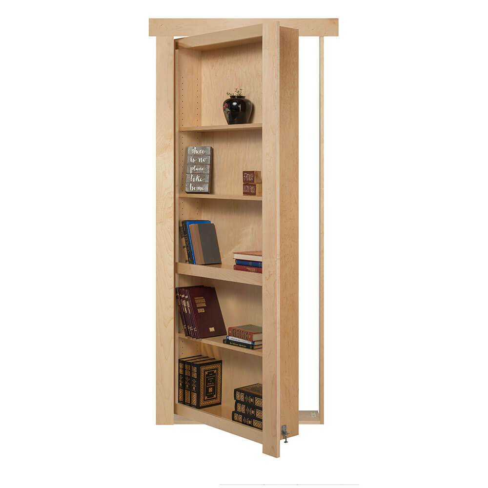 Single Flush Mount Maple Hidden Bookcase Door