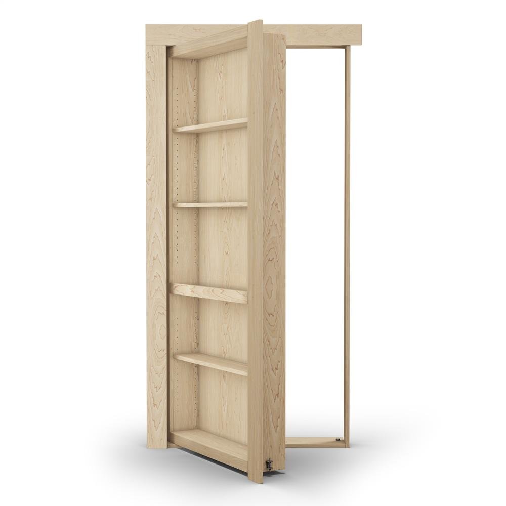 Single Flush Mount Maple Hidden Bookcase Door