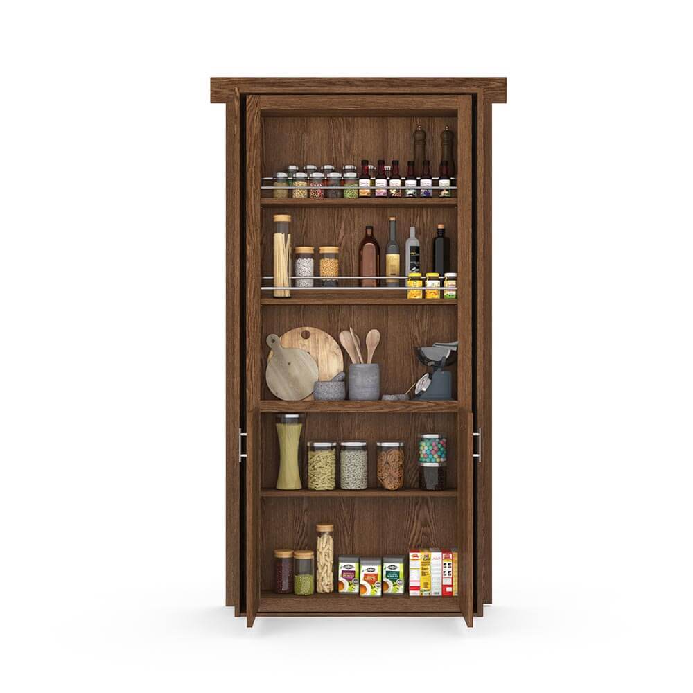 Hidden Flush Mount Oak Pantry Door