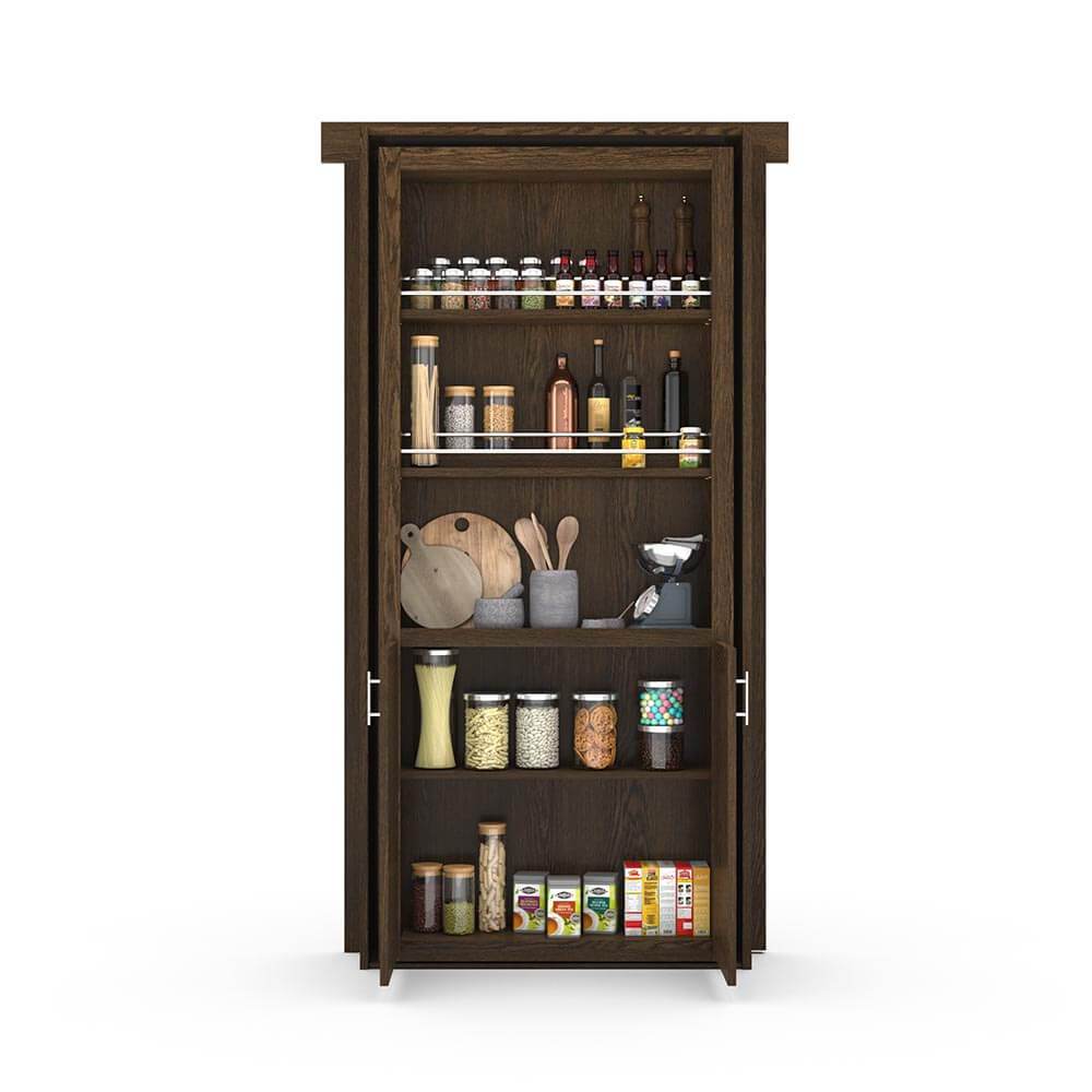 Hidden Flush Mount Oak Pantry Door