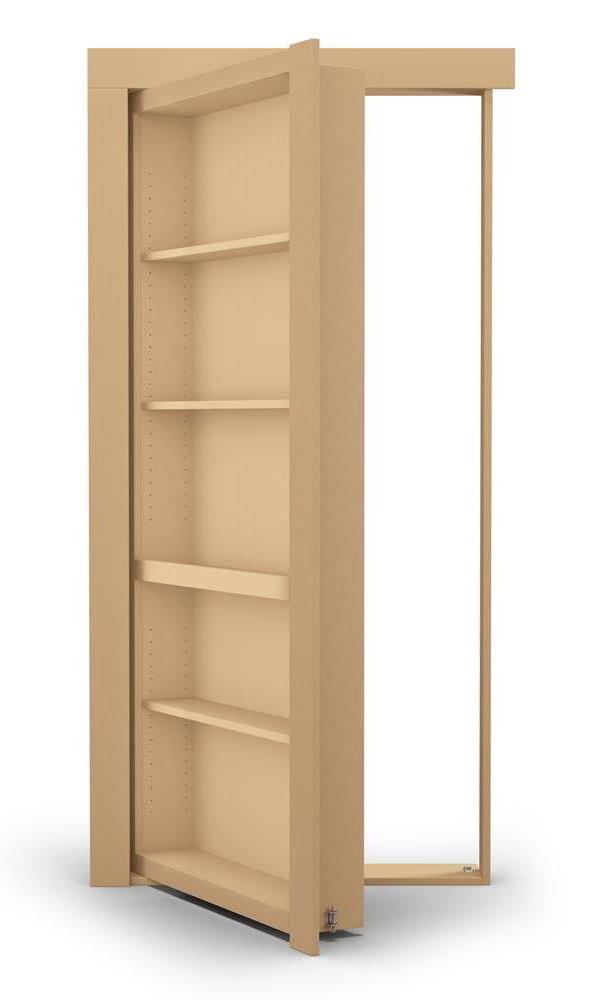 Assembled Flush Mount Paint Grade Hidden Bookcase Door