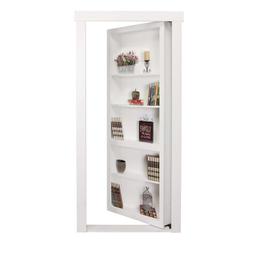 Assembled Flush Mount Paint Grade Hidden Bookcase Door