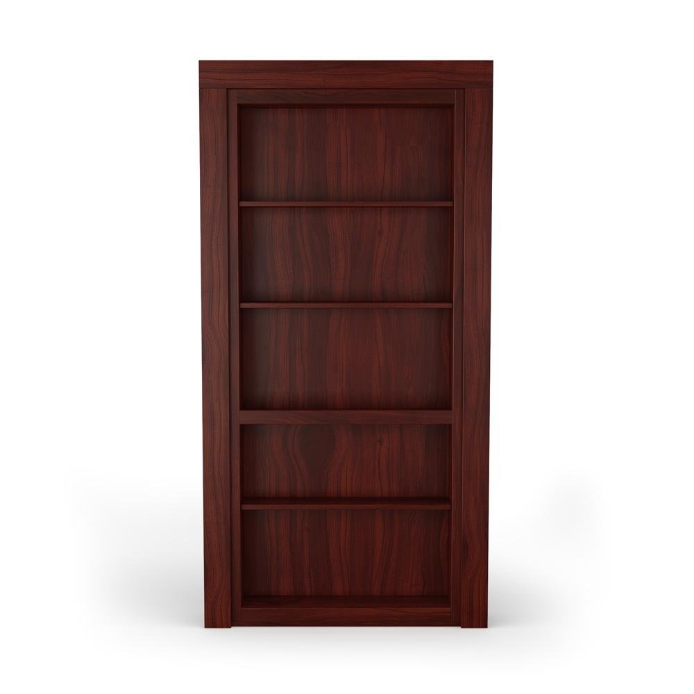 Single Flush Mount Walnut Hidden Bookcase Door