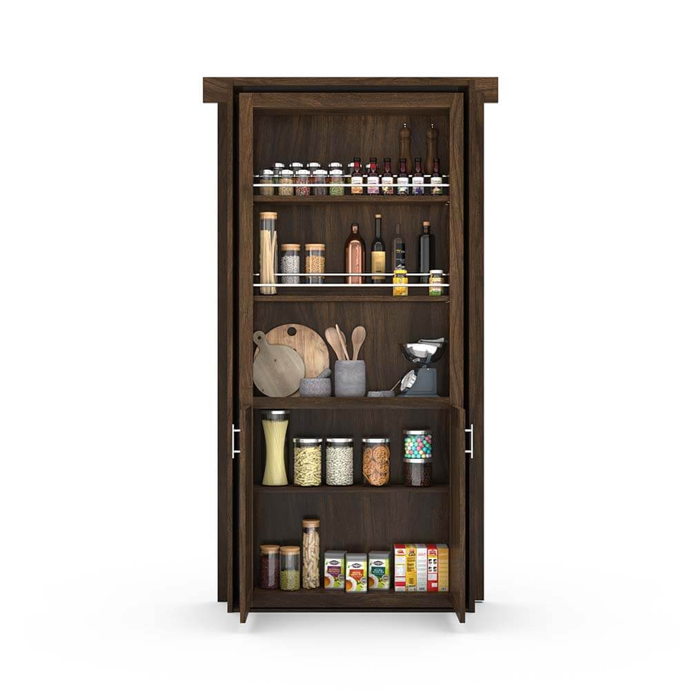 Hidden Flush Mount Walnut Pantry Door