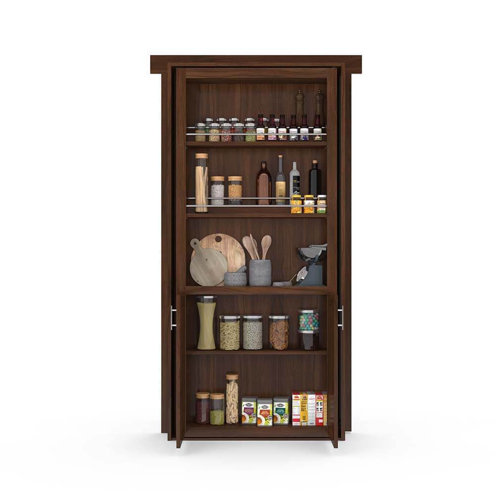 Hidden Flush Mount Walnut Pantry Door