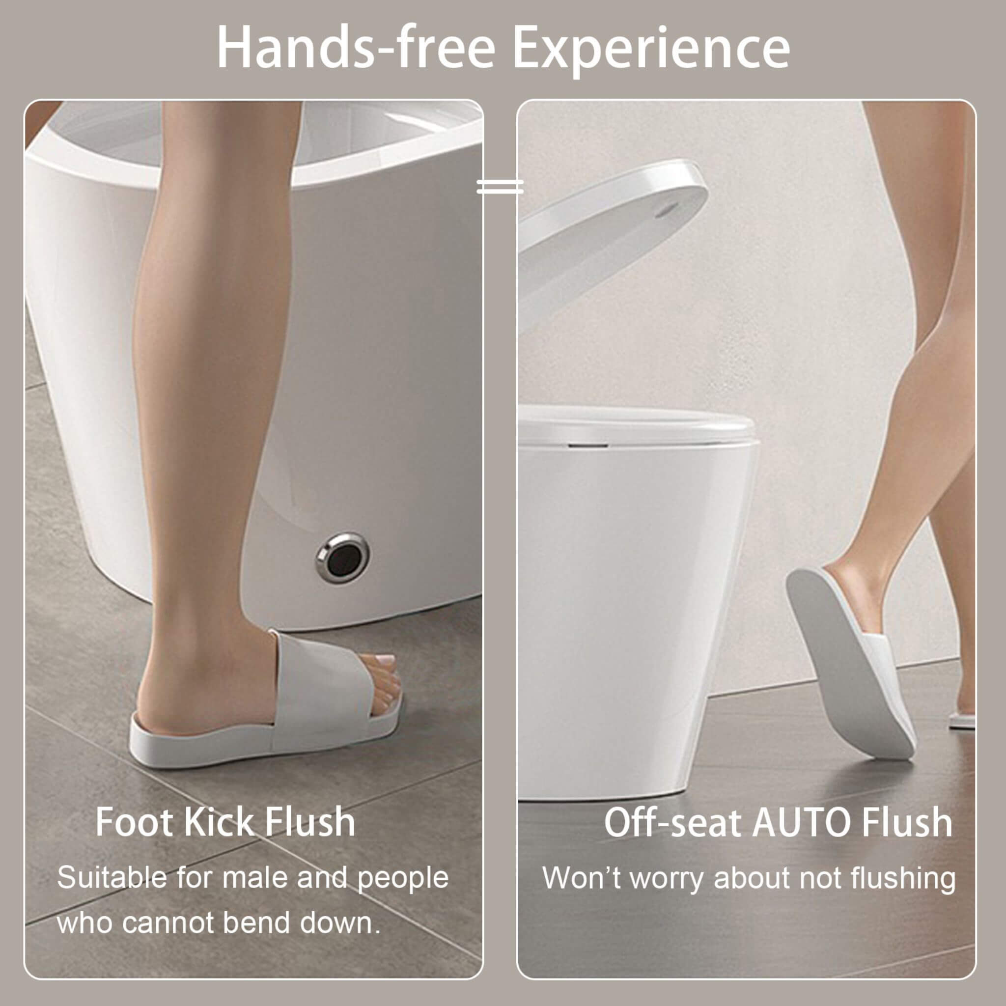 Smart Auto Dual Flush Tankless Toilet With Heated Bidet, Auto Open And Close (SAK37415)
