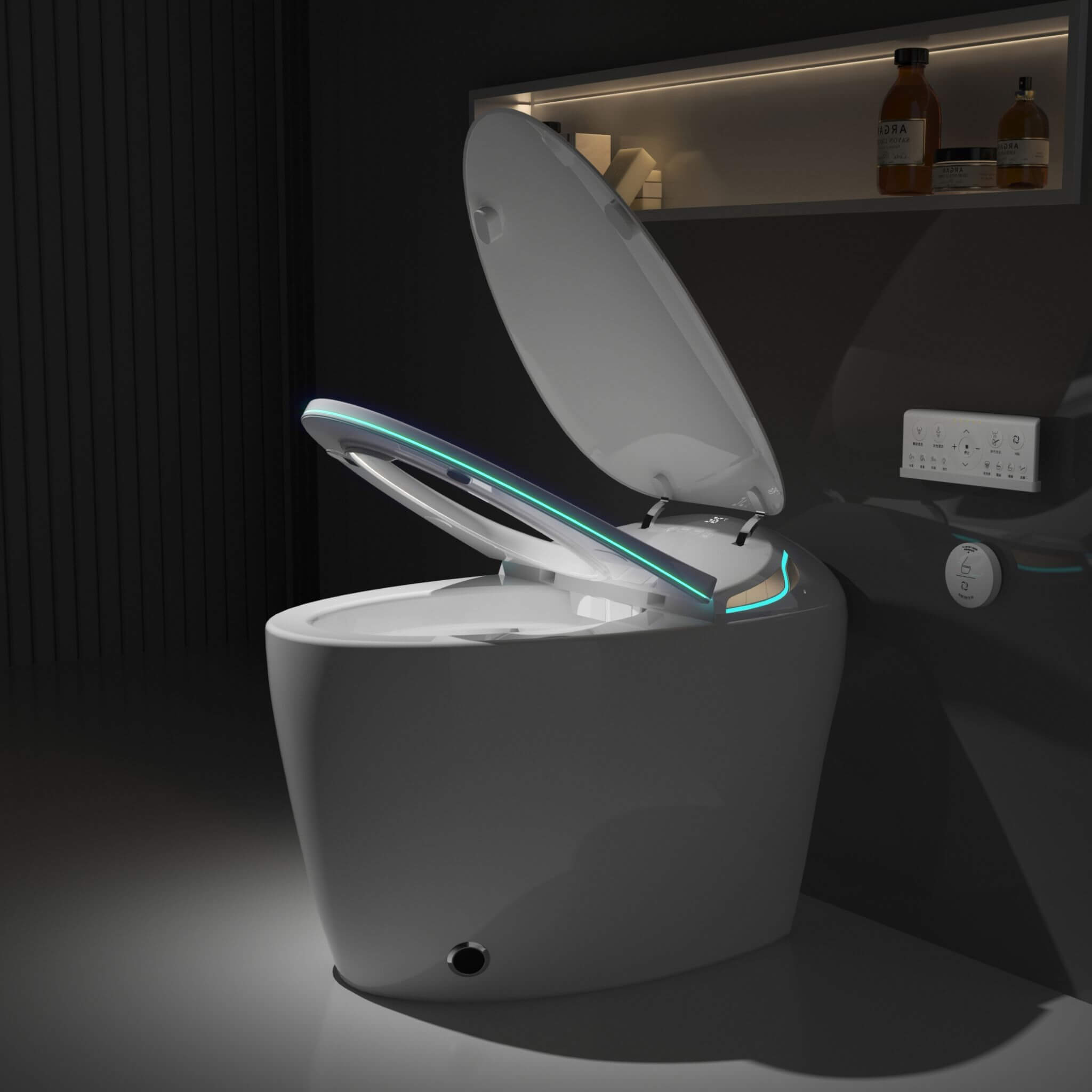 Nuvia Smart One-Piece Toilet With Bidet, Foot Sensor, LED Display And Dryer (SAK80112)