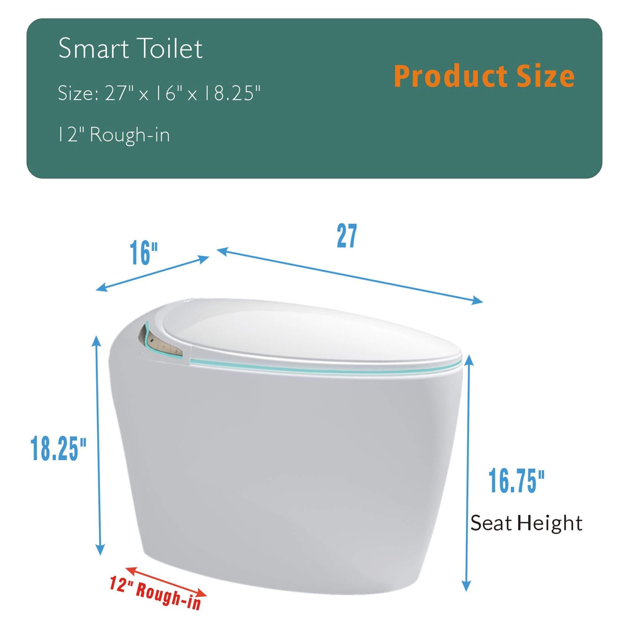 Nuvia Smart One-Piece Toilet With Bidet, Foot Sensor, LED Display And Dryer (SAK80112)