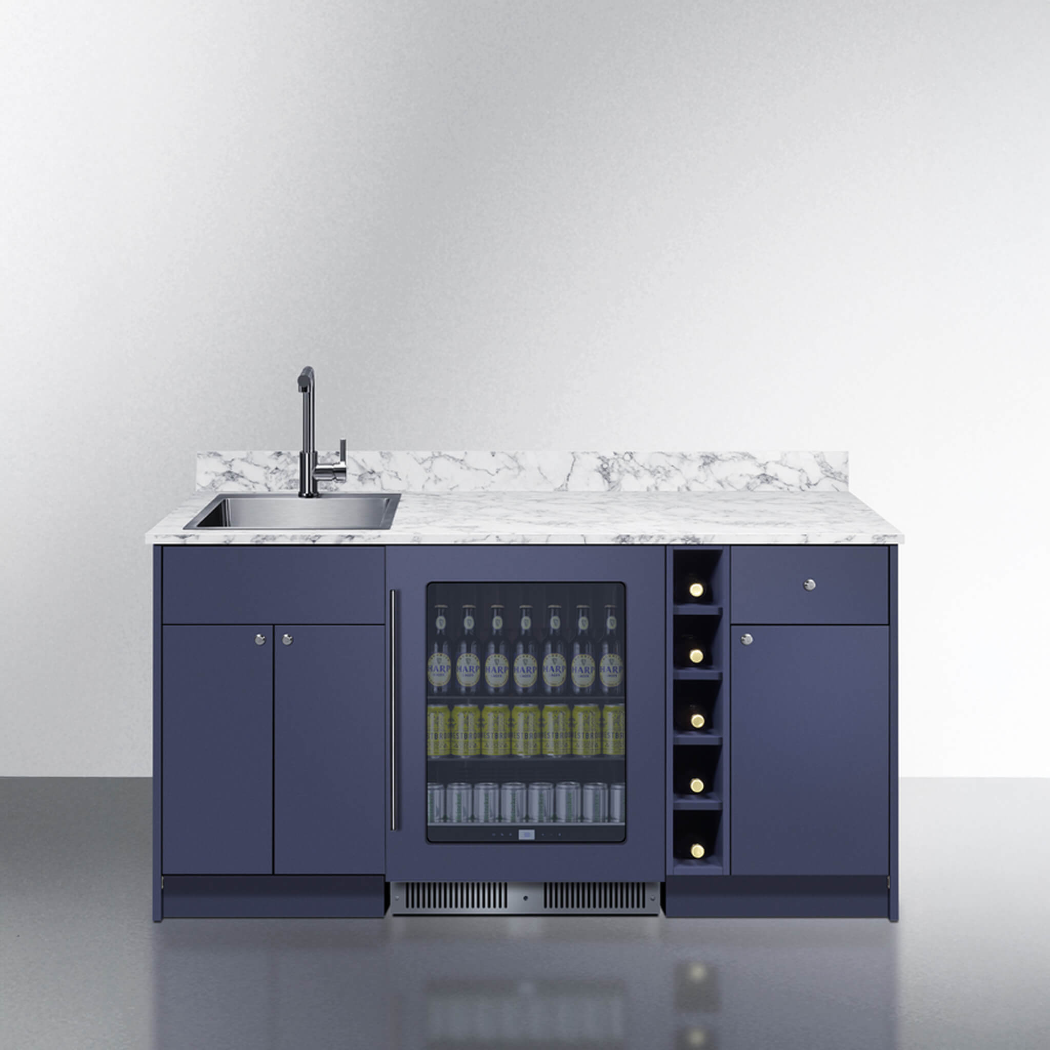 Summit Oasis Wet Bar Kitchenette With Countertop, Beverage Center, And Fully Assembled Cabinetry [OASISWH35] (SAK19178)